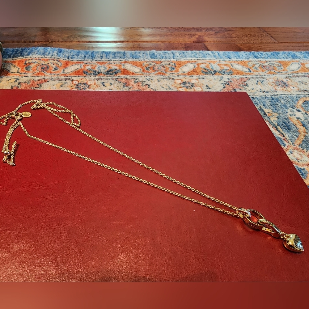 Long Gold Necklace With Heart Charm